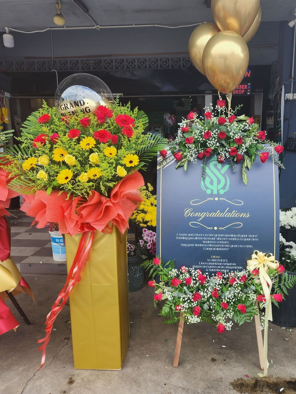 Opening Wish Board Arrangement + Helium Balloon (free design)