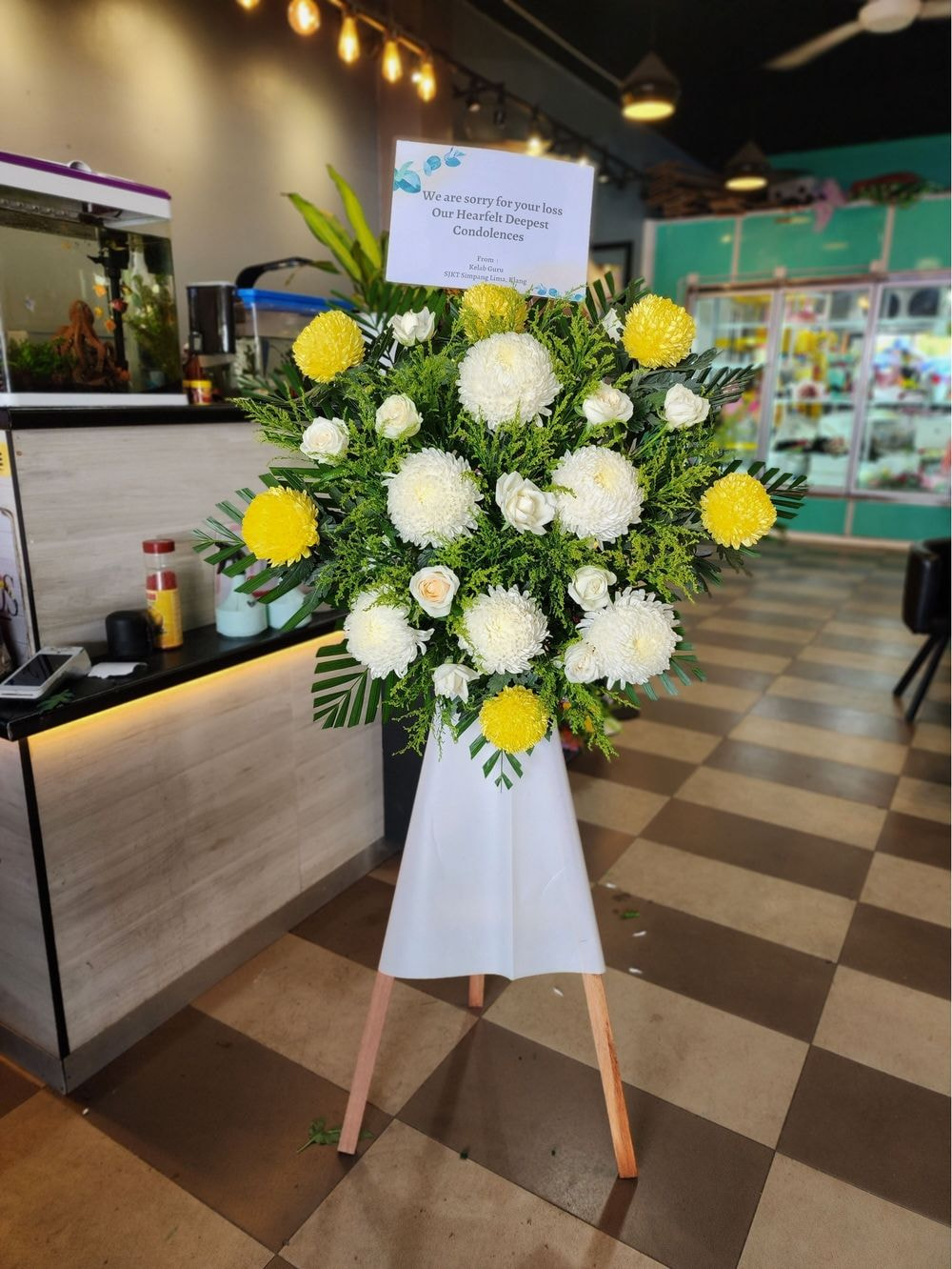 Condolence Stand Flower Arrangement