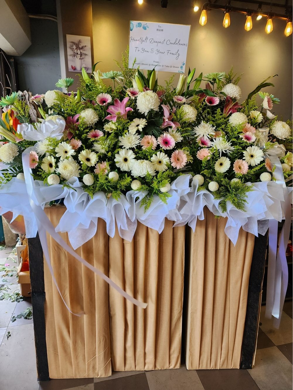 Express your heartfelt condolences with Grand Box Flower Arrangement