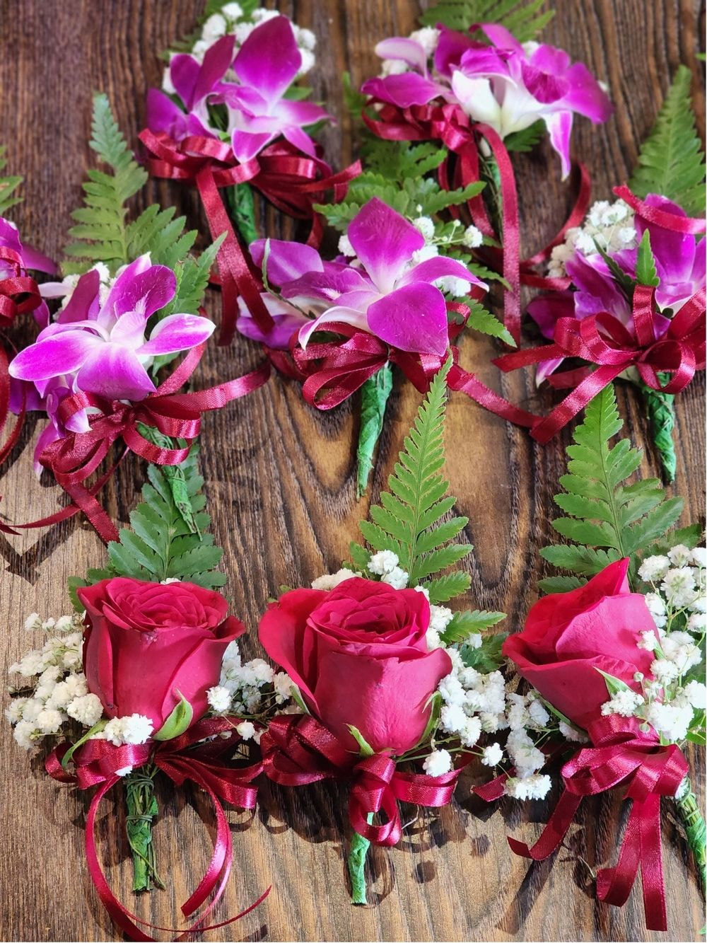 Exquisite ose & Orchid Corsages