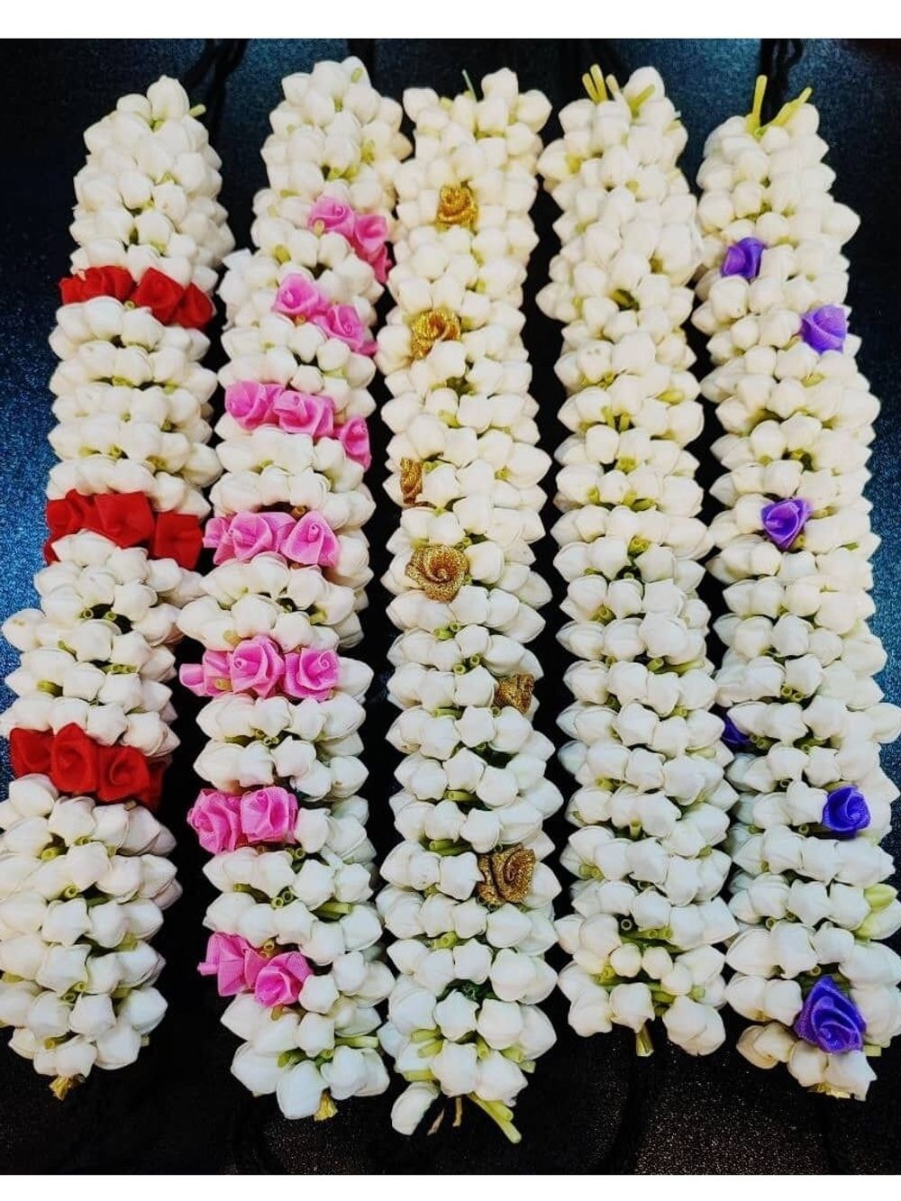 Crepe Jasmine Hair Arrangement with Artificial Rose