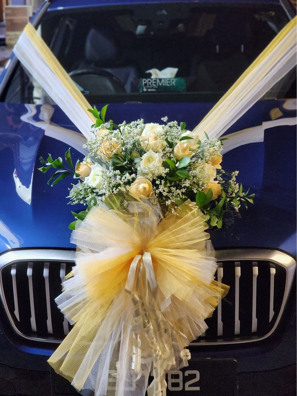 Double Ribbon with Fresh Flower
