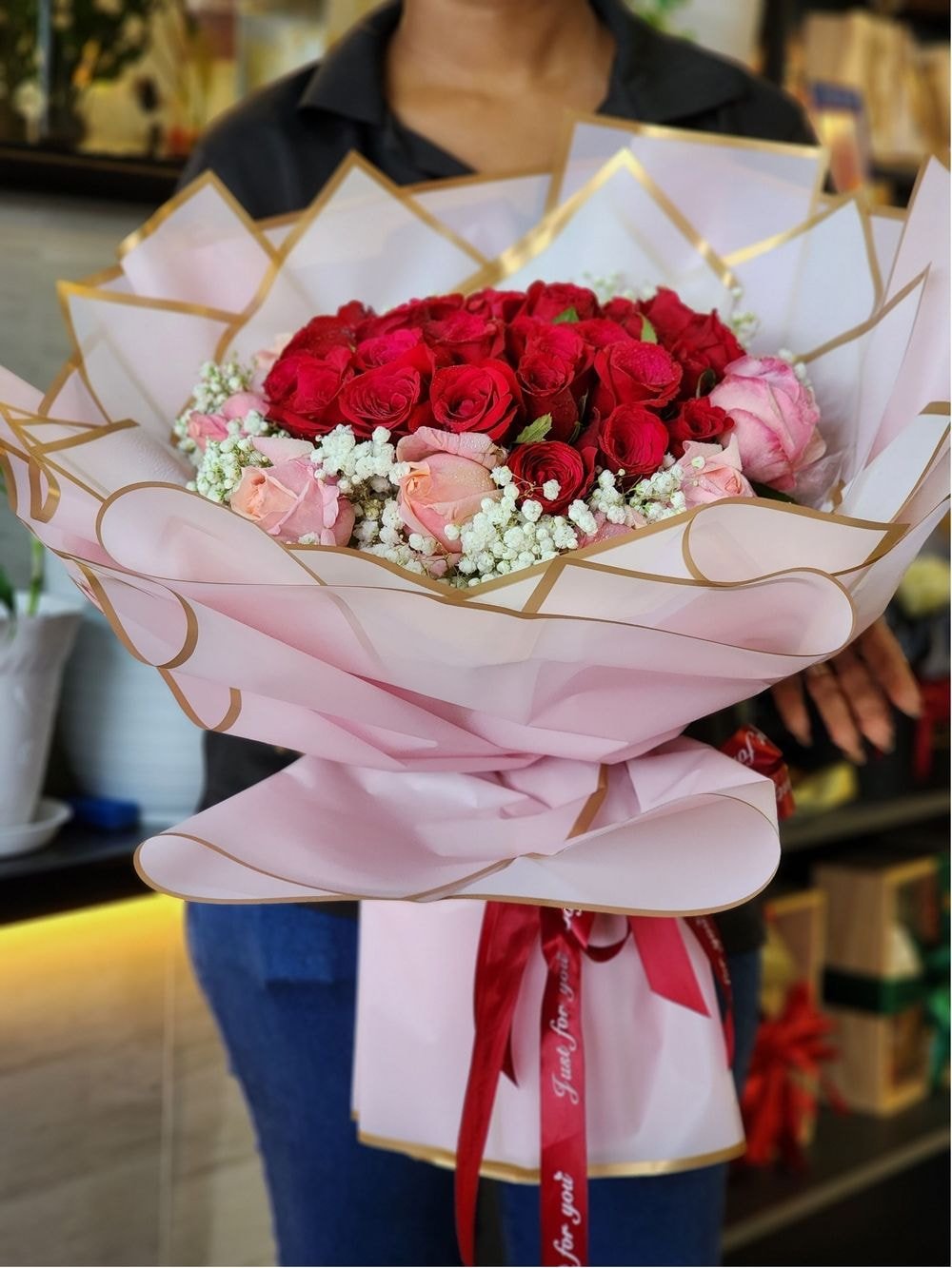 Large size : 30 Rose Bouquet + Baby Breathe Fillers