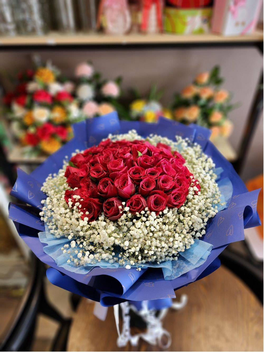 Large size : 40 Rose Bouquet + Baby Breathe Fillers