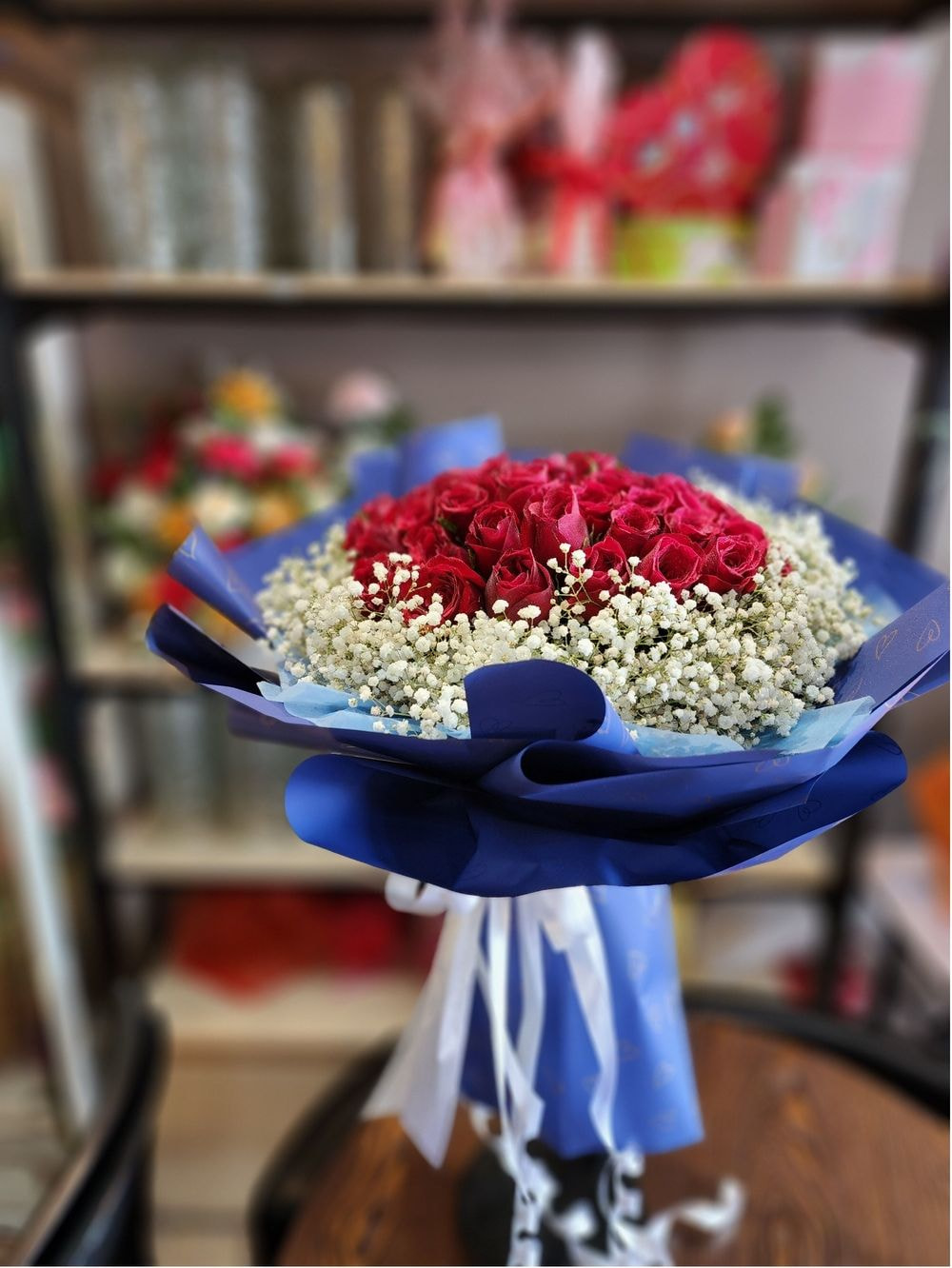 Large size : 40 Rose Bouquet + Baby Breathe Fillers