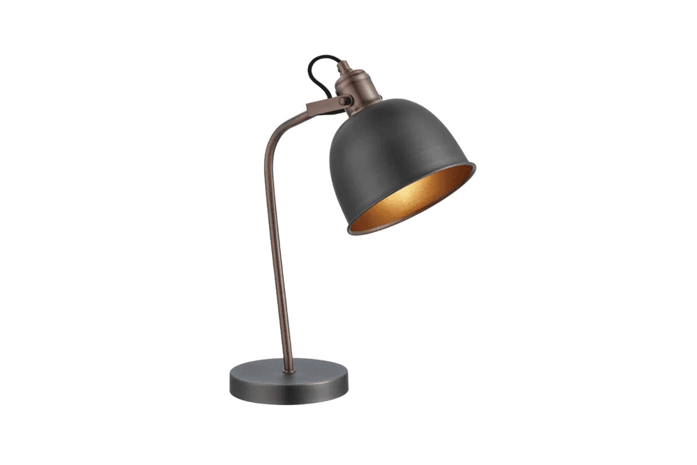 DEEYA SMOKEY BLACK WITH CLEAR GLASS TABLE LAMP