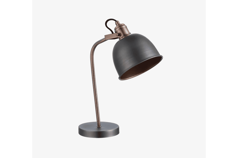 DEEYA SMOKEY BLACK WITH CLEAR GLASS TABLE LAMP