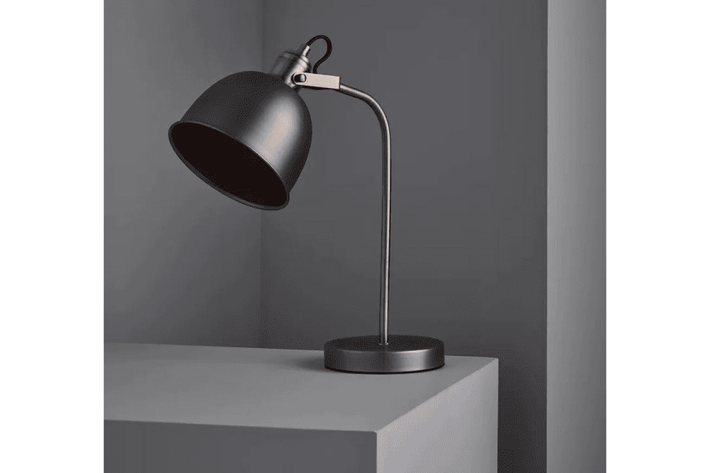 DEEYA SMOKEY BLACK WITH CLEAR GLASS TABLE LAMP