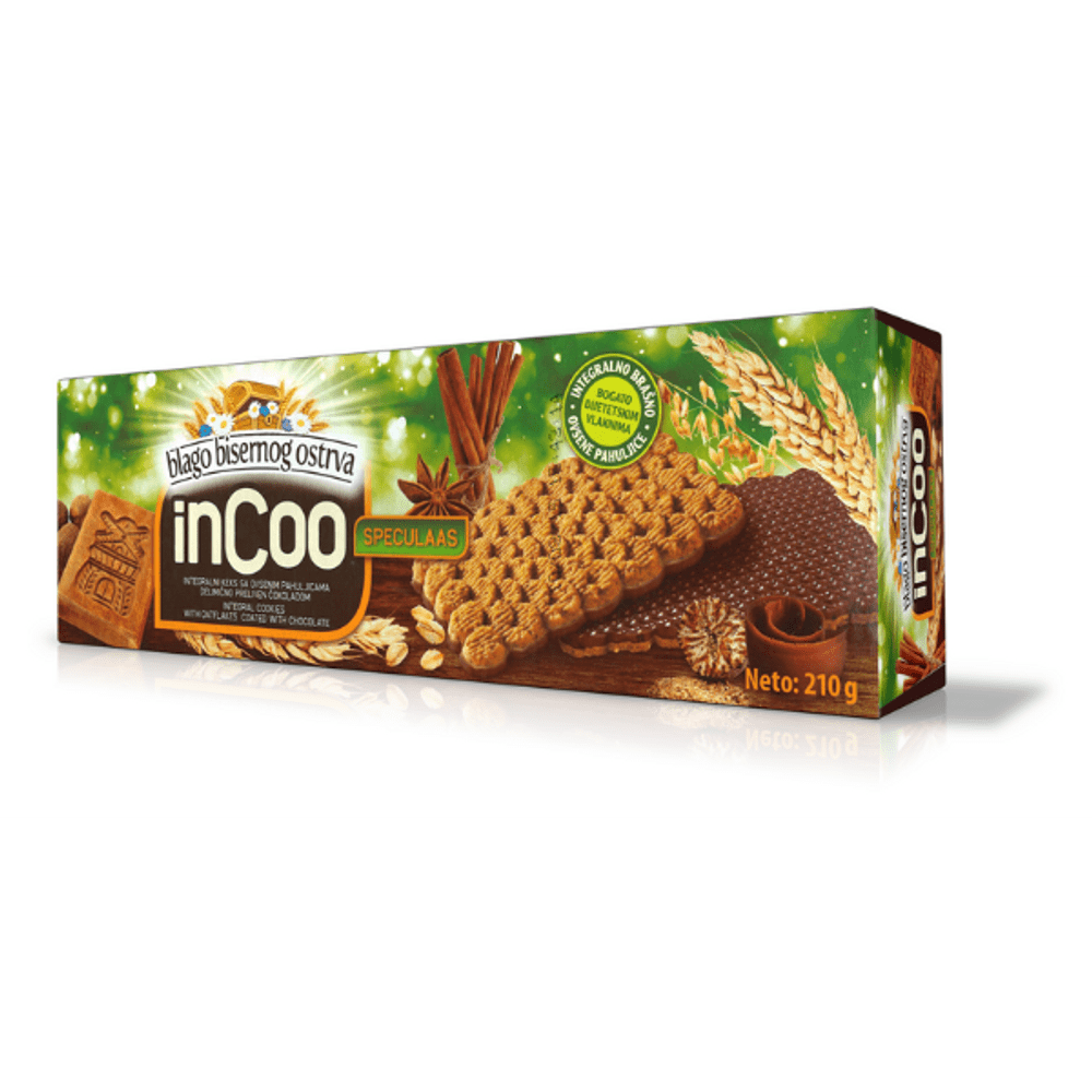 inCoo – Vollkorn-Kekse mit Haferflocken und Schokoladen-Beschichtung – 210g