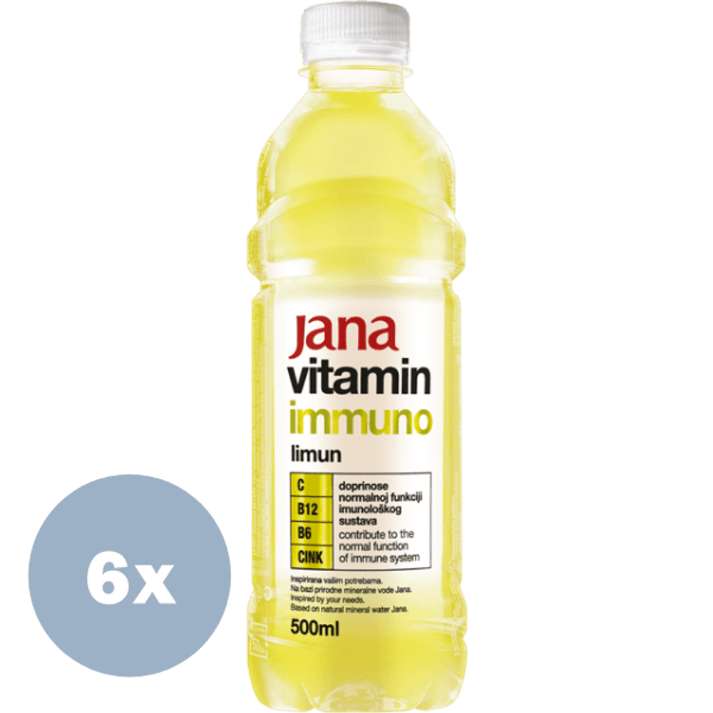 Jana Vitamin Immuno – Vitaminwasser Zitrone – 6x500ml