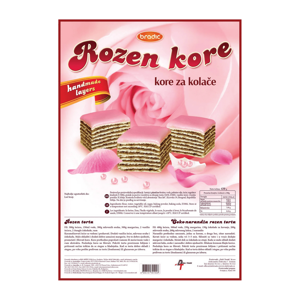 Kore Teig für Rozen- Madaricu Torte - 450g