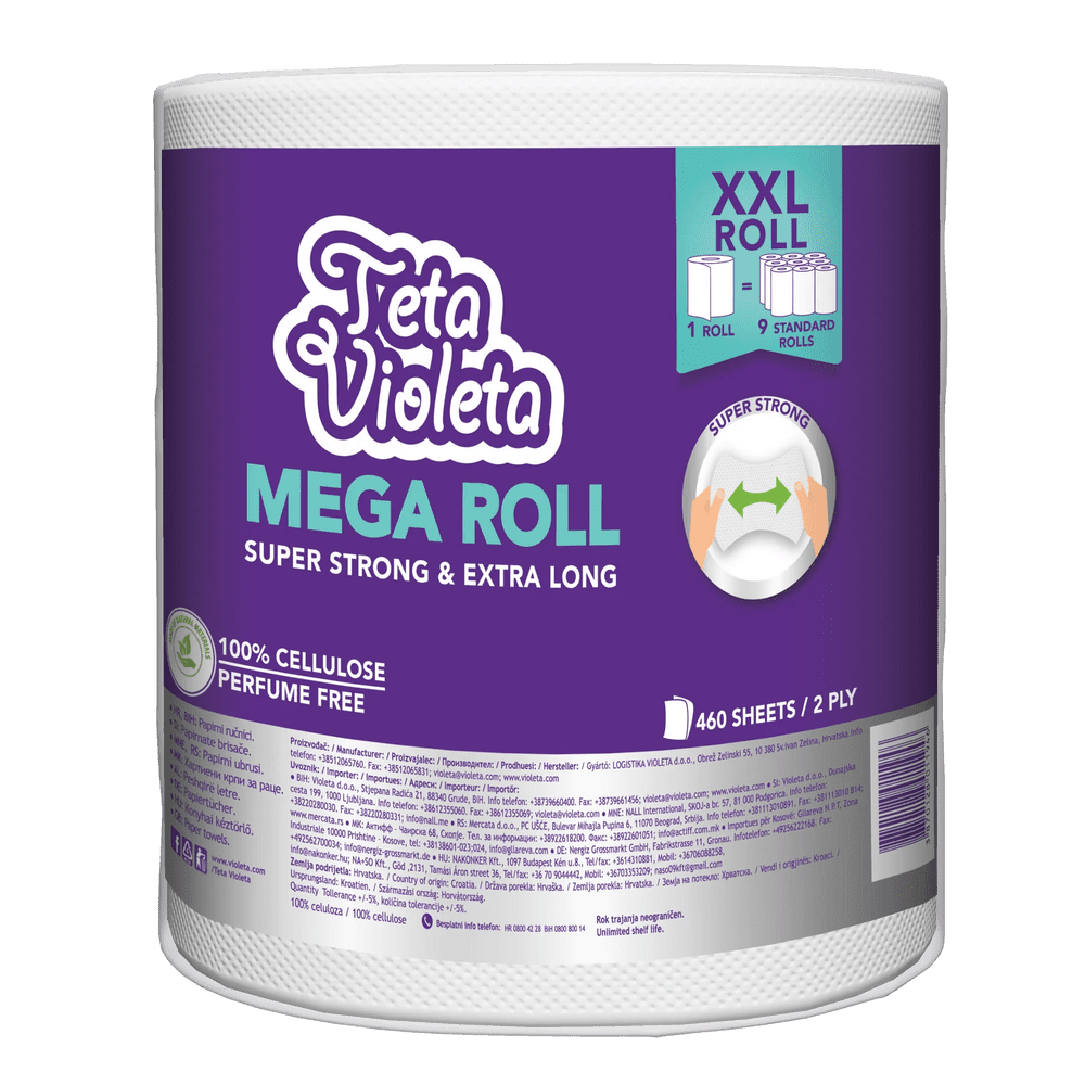 Violeta Küchenpapier Mega 460 Blatt 2-Lagig 1/1 Rolle