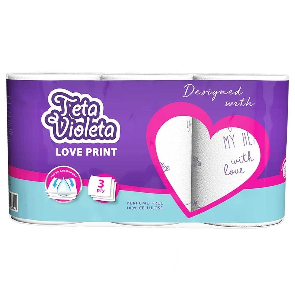Violeta Küchenpapier  Love Motive 3-Lagig 3/1 Rollen