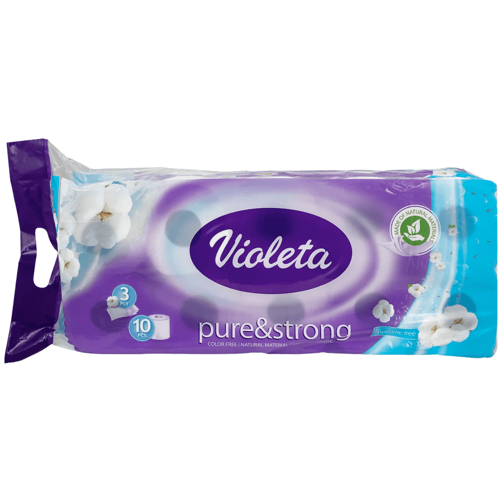 Violeta WC Papier 3-Lagig 10 Rollen Pure& Strong