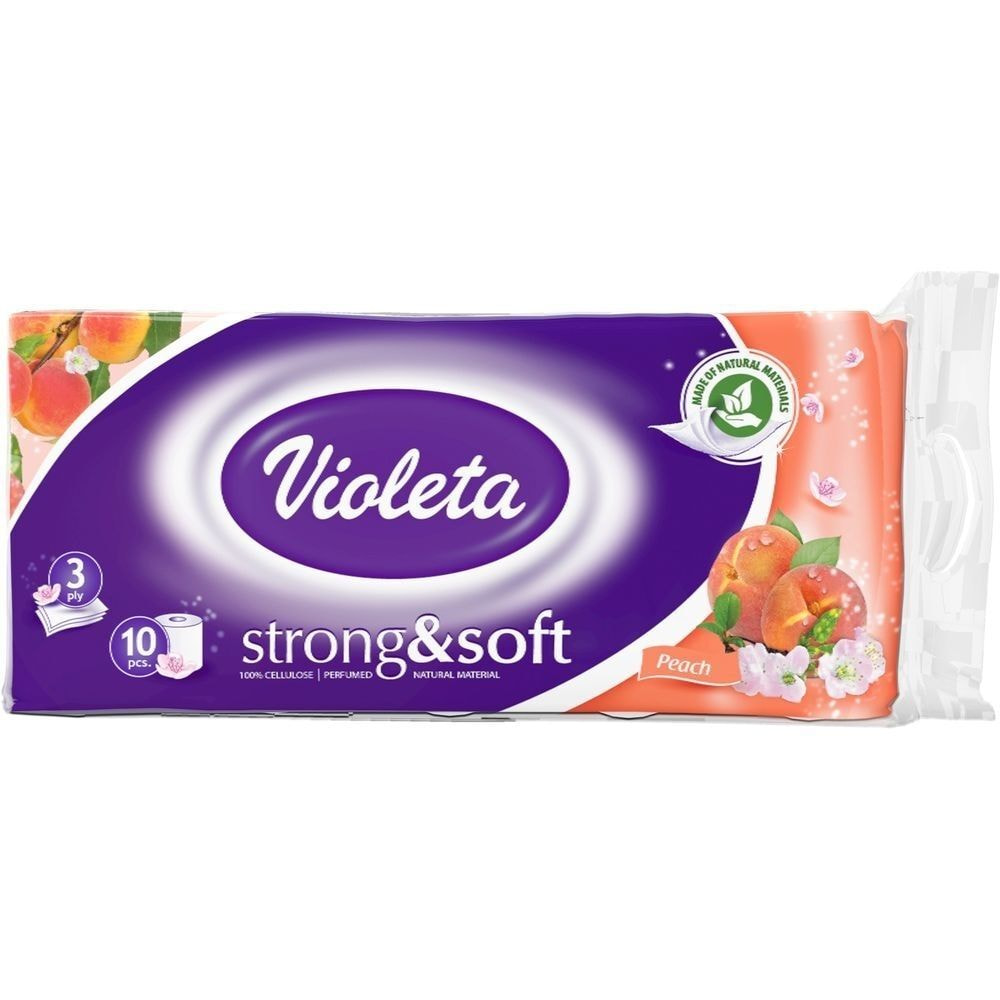 Violeta WC Papier 3-Lagig 10 Rollen Pfirsichduft
