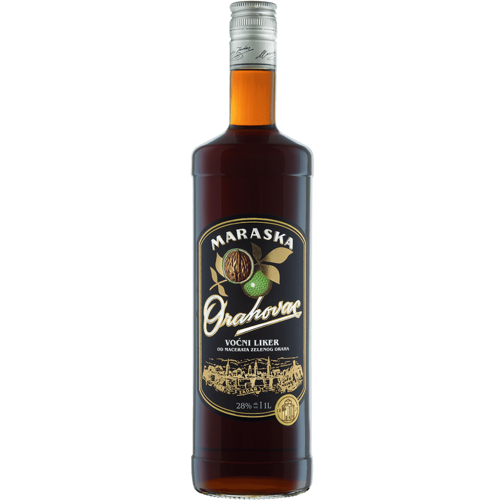 Orahovac,Baumnusslikör Maraska 28 % - 1l / 14