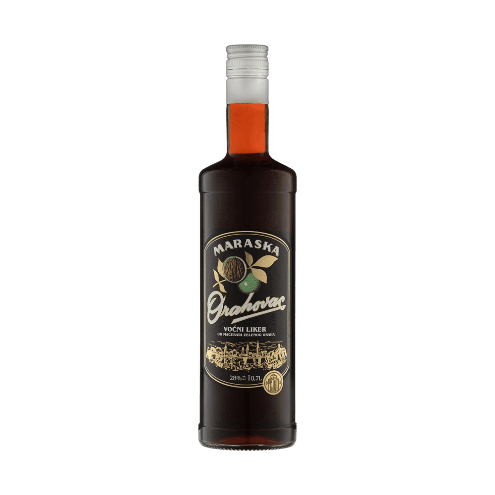 Orahovac,Baumnusslikör Maraska 28 % - 0.7l / 14