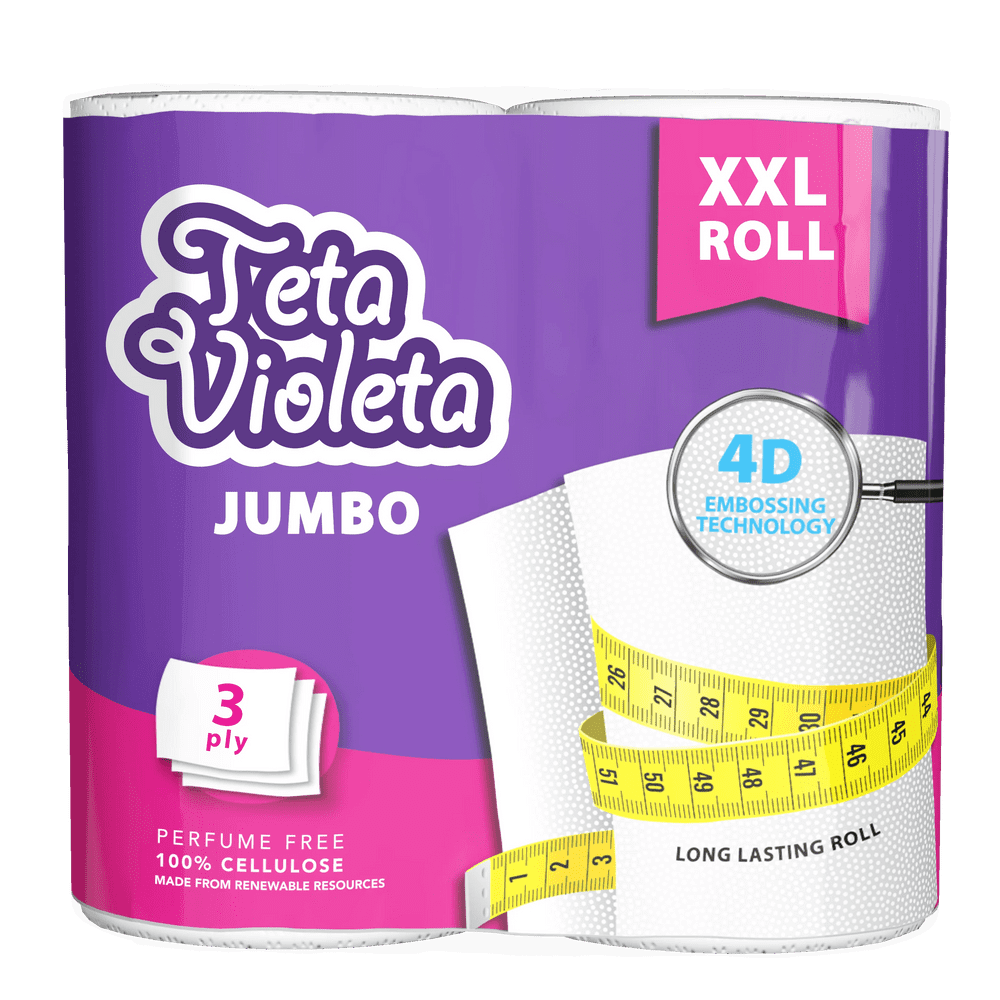 Violeta Premium Jumbo Küchenpapier 3-Lagig 2/1 Rollen