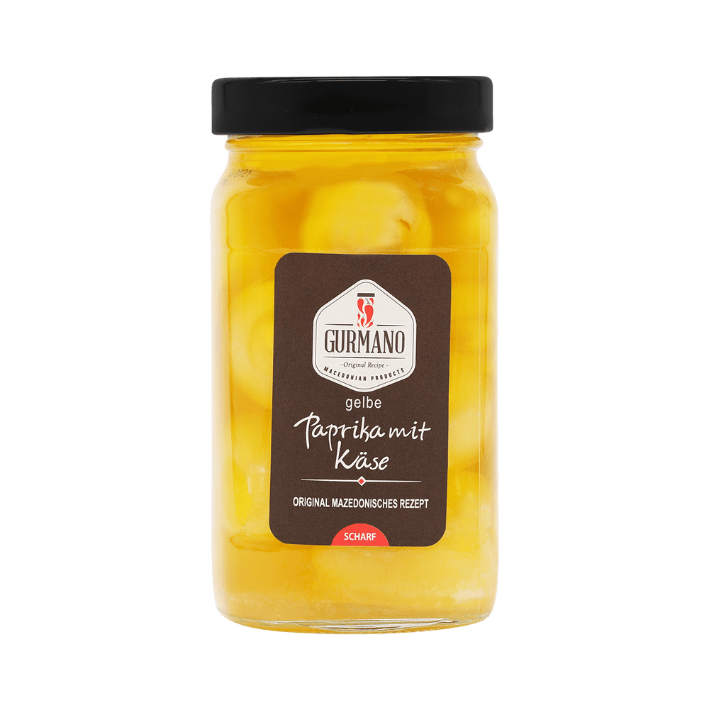 Gurmano Gelb Paprika Cherry gefüllt mit Käse - 550g
