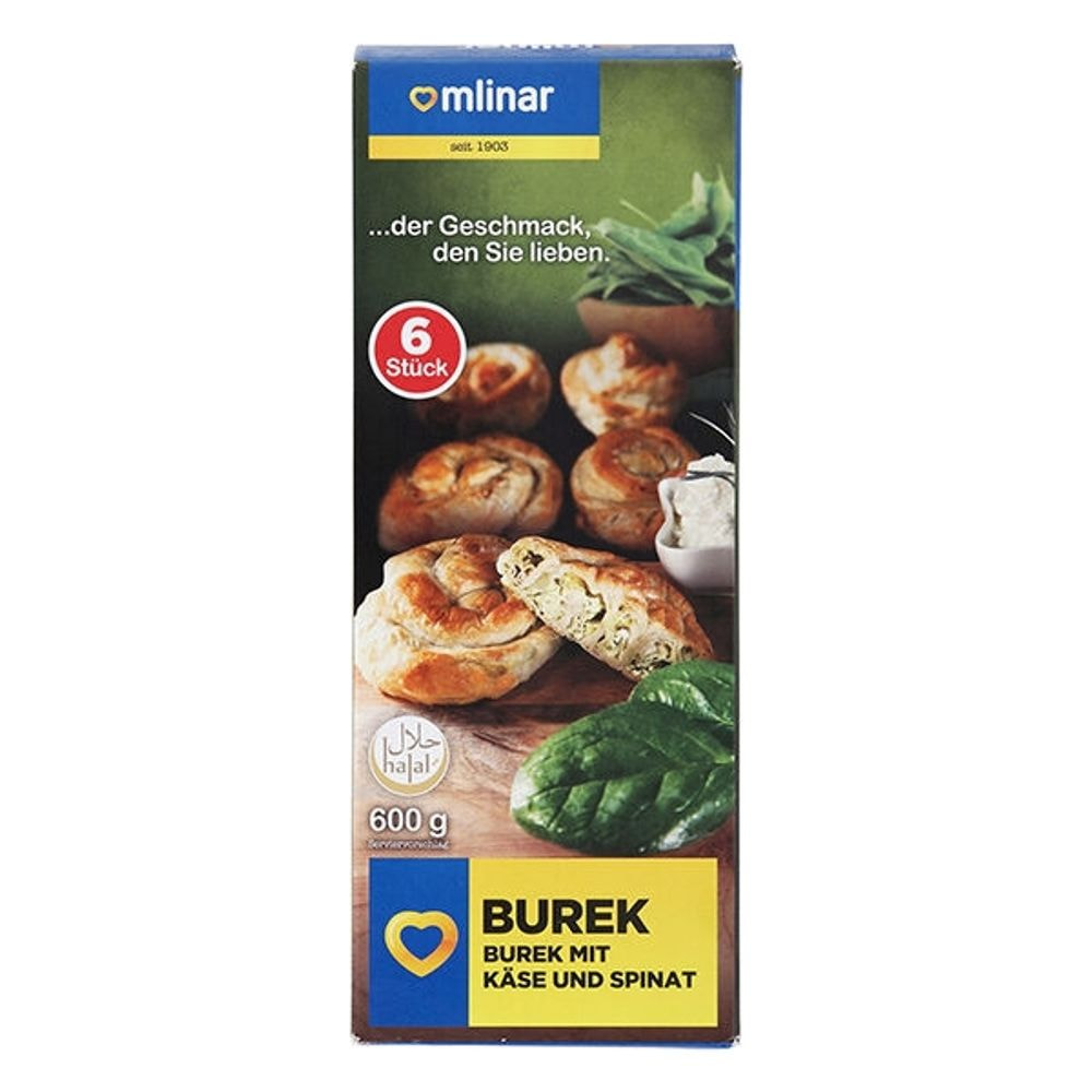 Mlinar Burek mit Käse - Spinat - 600g