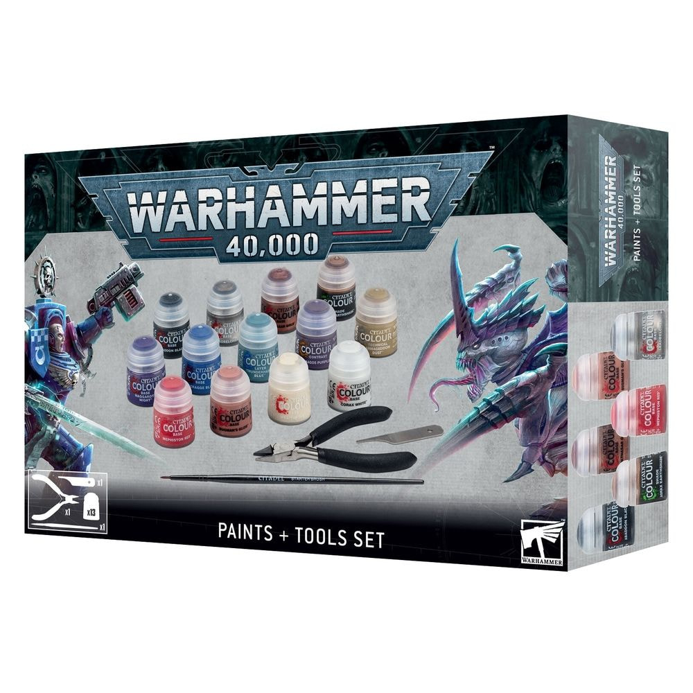 WARHAMMER 40,000: PAINTS + TOOLS SET