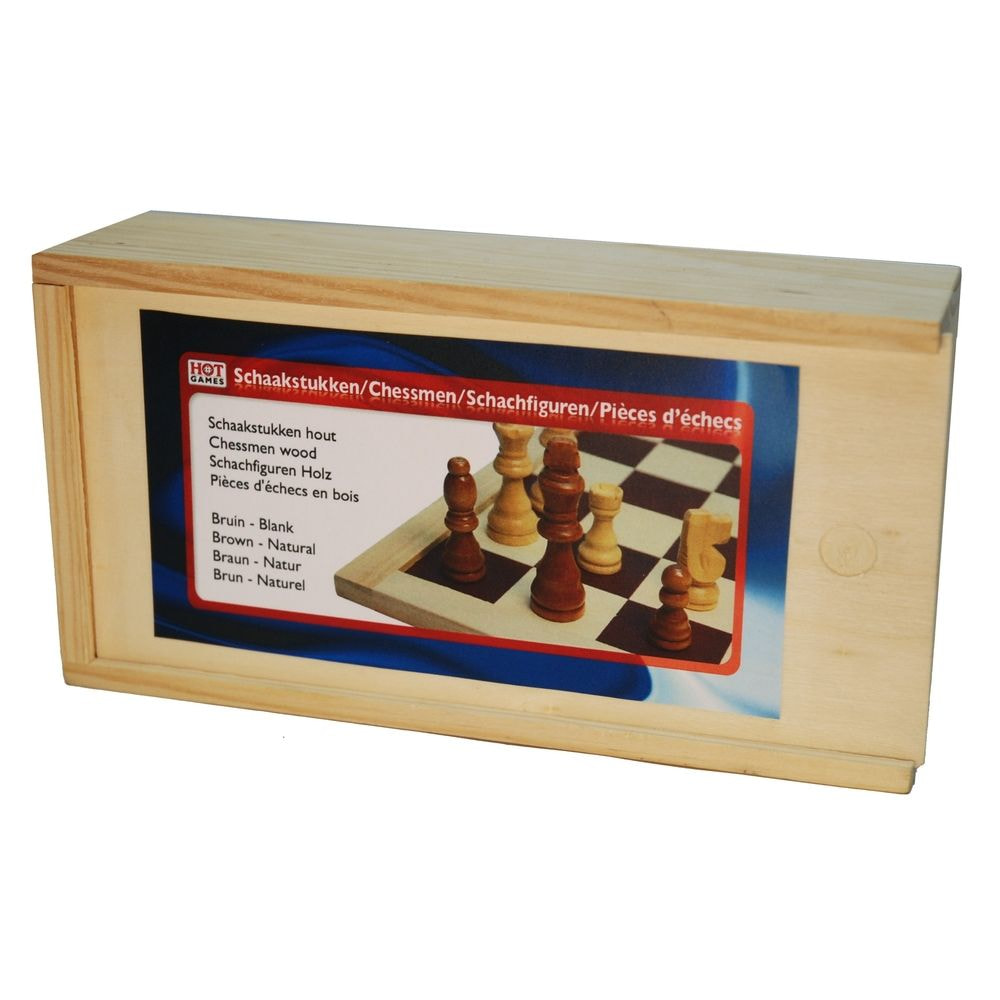 Chessmen wood 77mm.Staunt.3 nat./brown