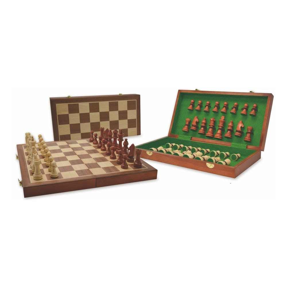 Chess-folding-cassette wood inlaid 40 cm.