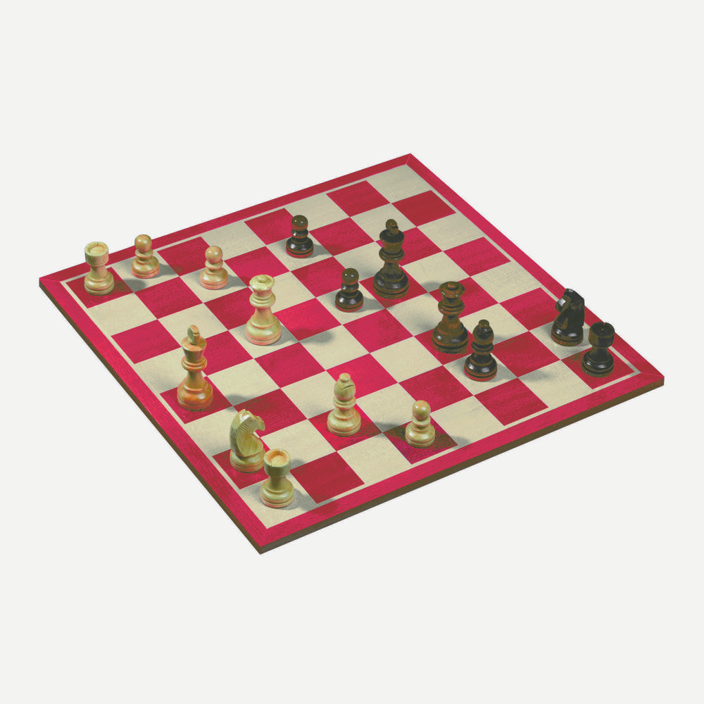 Chess- set MDF Mahagony Design 45mm
