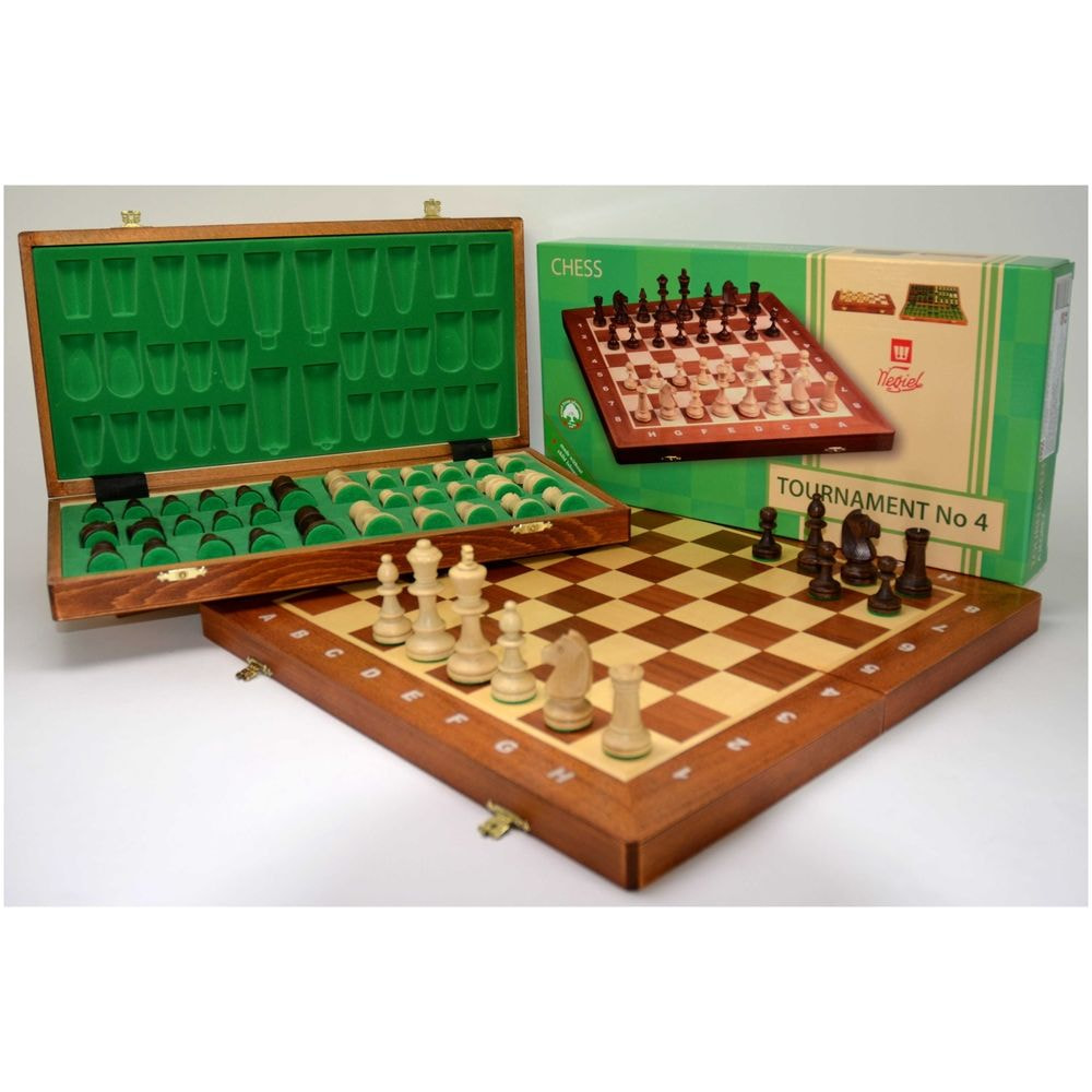Chess cass.Tournam.4 Mahog/Mapl 41x20cm