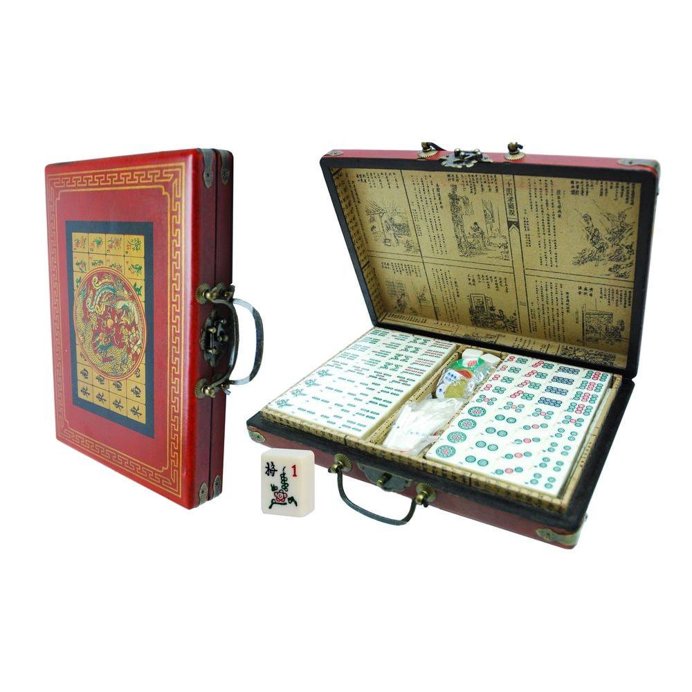 Mah-Jong case red China small 23x16x5 cm