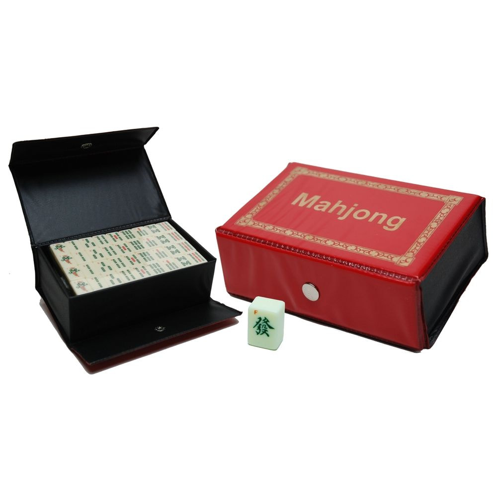 Mah-Jong Travel in red vinyl case 15x9x5cm