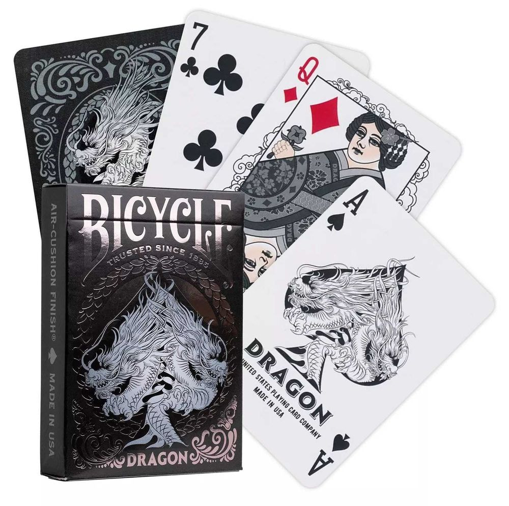Poker cards Bicycle Dragon Black Deck