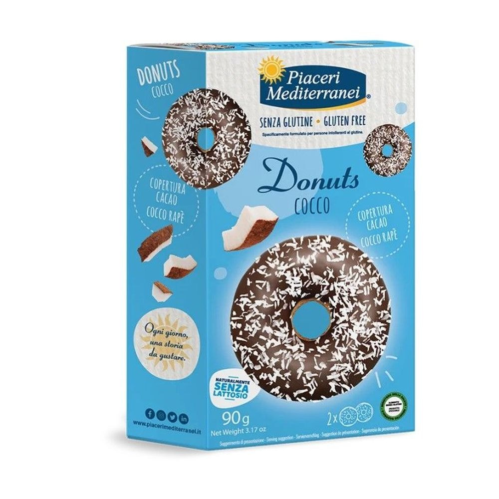 PIACERI MEDITERRANEI DONUTS KOKOS BREZ LAKTOZE, (2 x 45 g) 90 g PIACERI MEDITERRANEI DONUTS KOKOS BREZ LAKTOZE, (2 x 45 g) 90 g