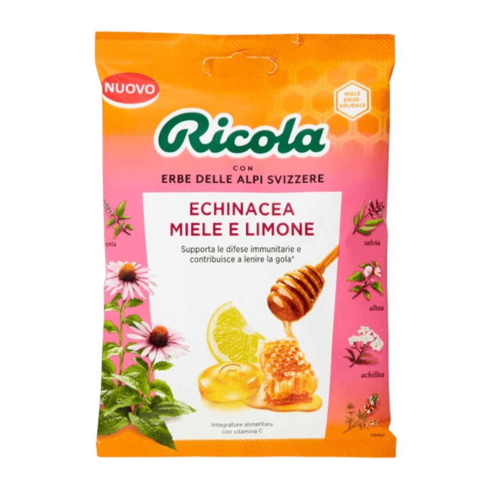 RICOLA BONBONI Z OKUSOM AMERIŠKEGA SLAMNIKA, MEDU IN LIMONE, 68 g