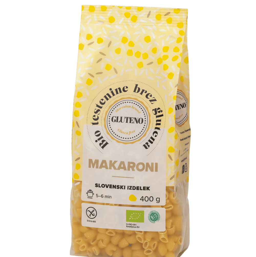 GLUTENO TESTENINE MAKARONČKI, BIO, 400g