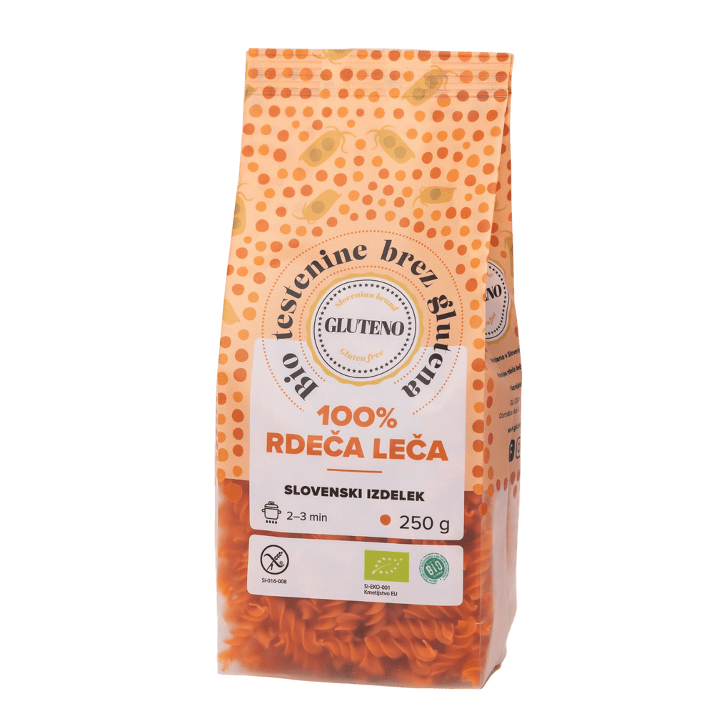 GLUTENO TESTENINE RDEČA LEČA, BIO, 250g