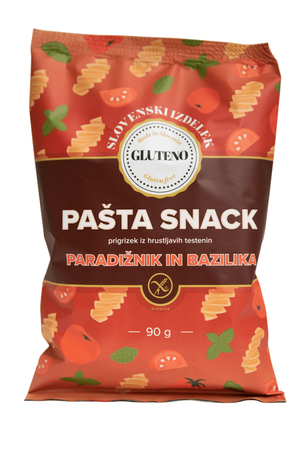 GLUTENO PASTA SNACK PARADIŽNIK IN BAZILIKA, 90g
