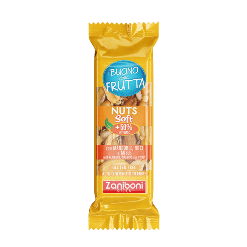 ZANIBONI NUTS SOFT PLOŠČICA Z MANDLJI, OREHI IN MEDOM, 35 g