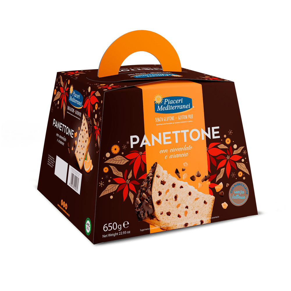 PIACERI MEDITERRANEI PANETTONE S ČOKOLADO IN POMARANČO, 650 g