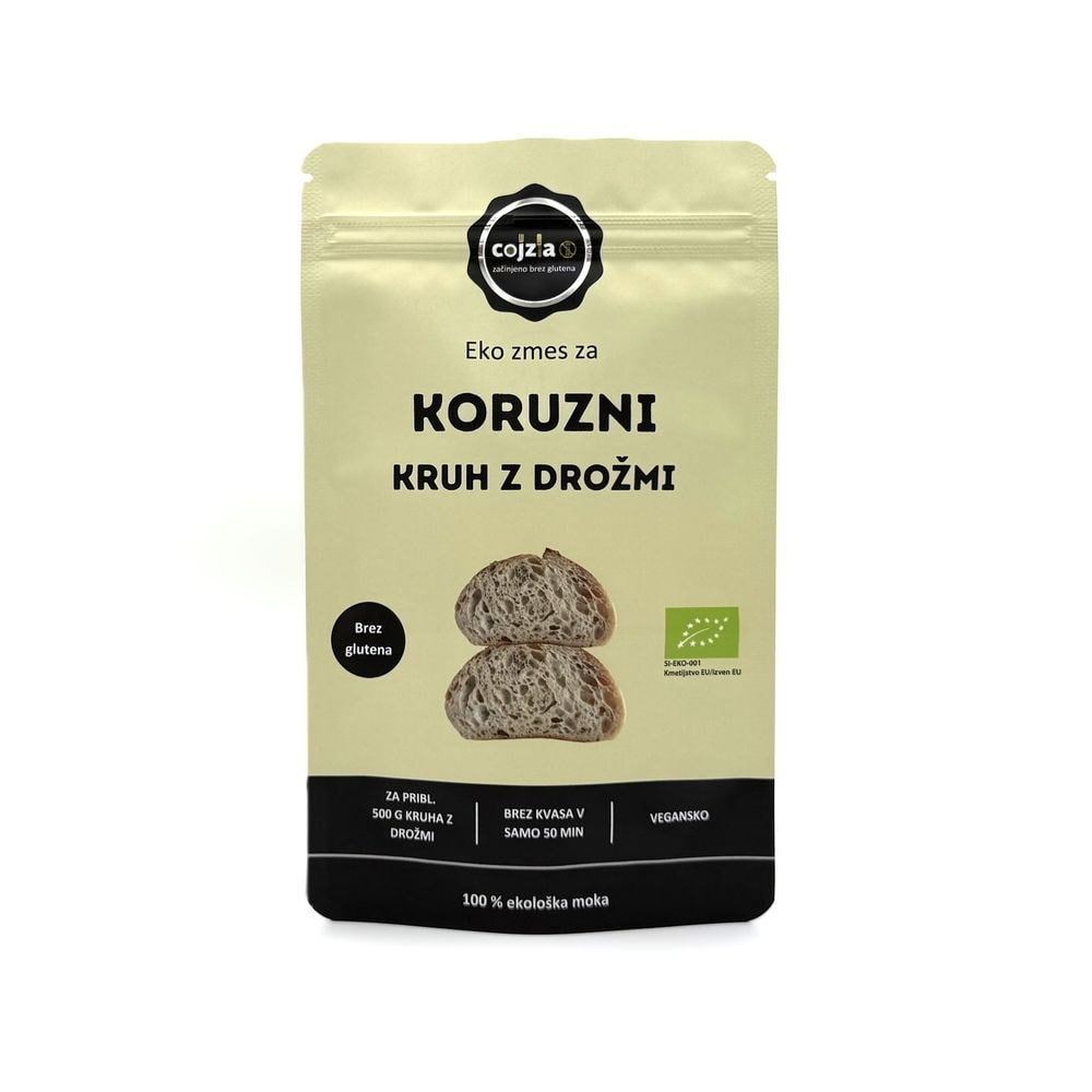 COJZLA EKOLOŠKA ZMES ZA KORUZNI KRUH Z DROŽMI, 250 g COJZLA EKOLOŠKA ZMES ZA KORUZNI KRUH Z DROŽMI, 250 g