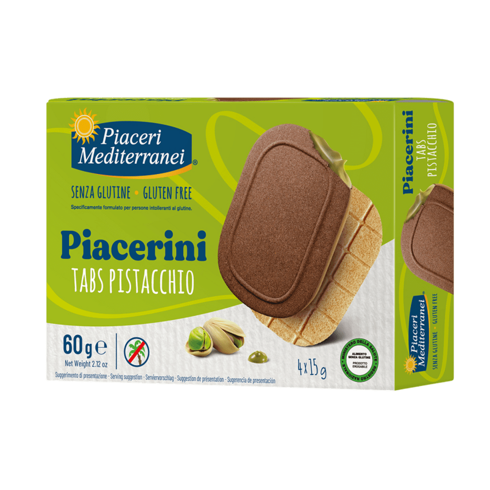 PIACERI MEDITERRANEI TAB - PLOŠČICE S PISTACIJO, (4 x 15 g) 60 g PIACERI MEDITERRANEI TAB - PLOŠČICE S PISTACIJO, (4 x 15 g) 60 g