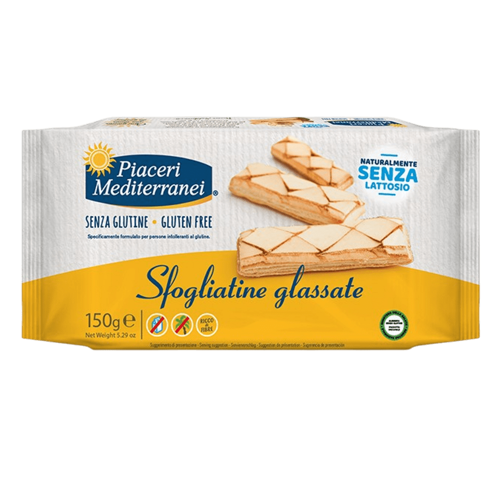 PIACERI MEDITERRANEI SFOGLIATINE LISTNATO PECIVO S SLADKORNIM OBLIVOM, 150 g