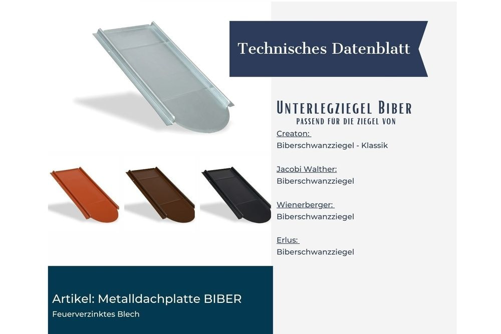 Unterlegziegel Biber VERZINKT