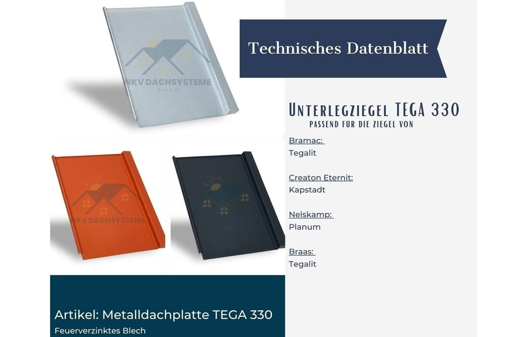 Blechersatzziegel TEGA 330 - Verzinkt