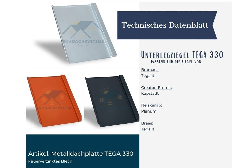 Blechersatzziegel TEGA 330 - Anthrazit (RAL 7021)