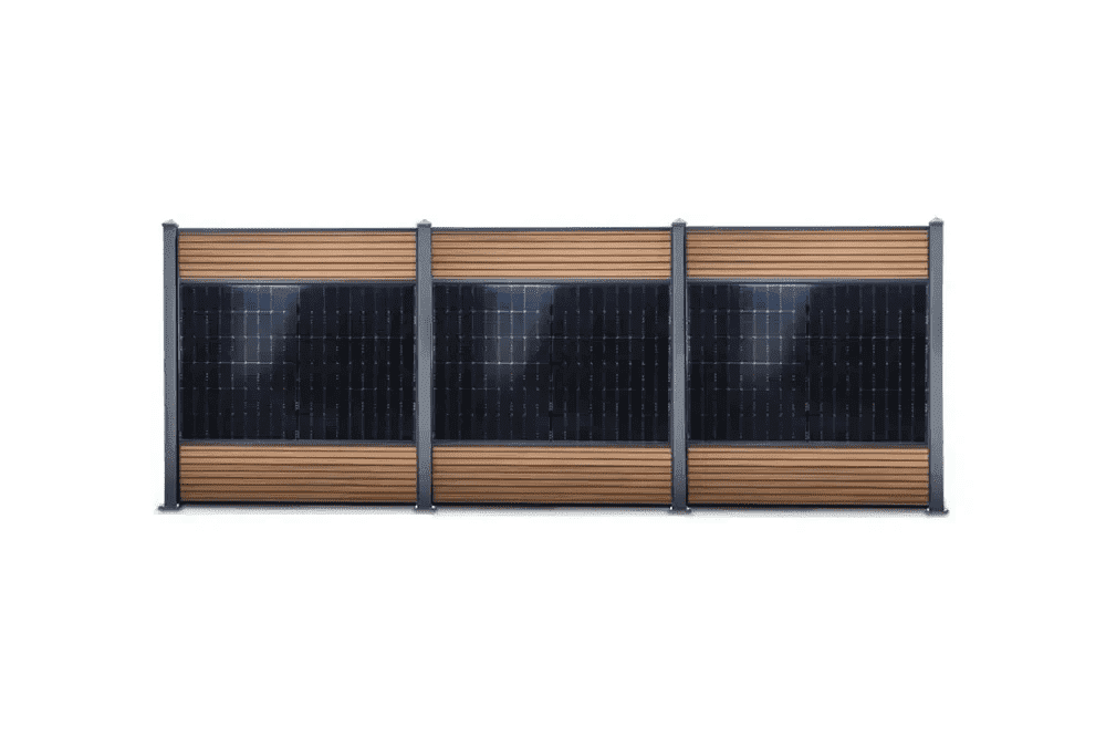 FlexPVence solar fence 2.0 m x 7.4 m with four PV modules