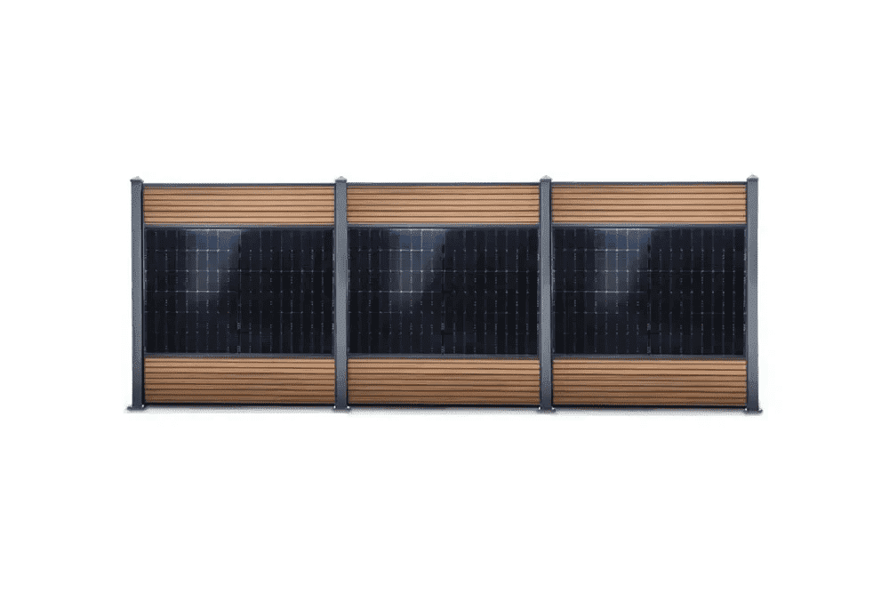 FlexPVence solar fence 2.0 m x 5.58 m with three PV modules