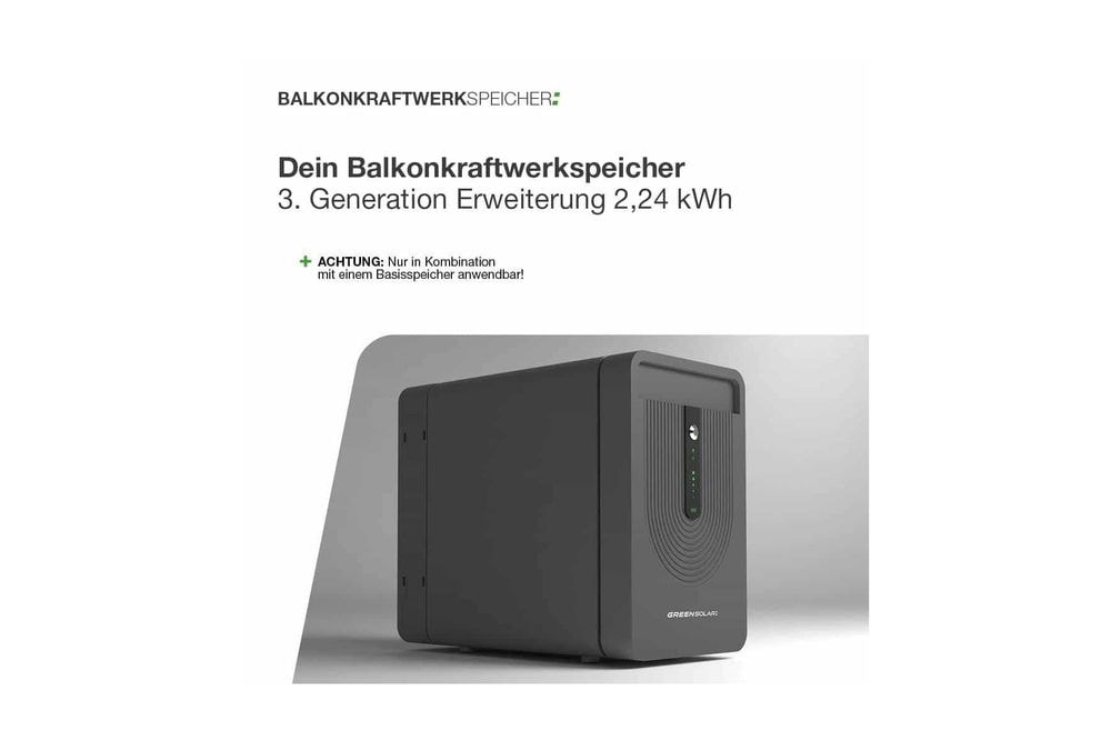Balkonkraftwerkspeicher 3. Generation  2,24 kWh Erweiterung GreenSolar