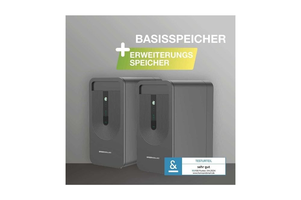 Balkonkraftwerkspeicher 3. Generation 4,48 kWh Basis und Erweiterung GreenSolar