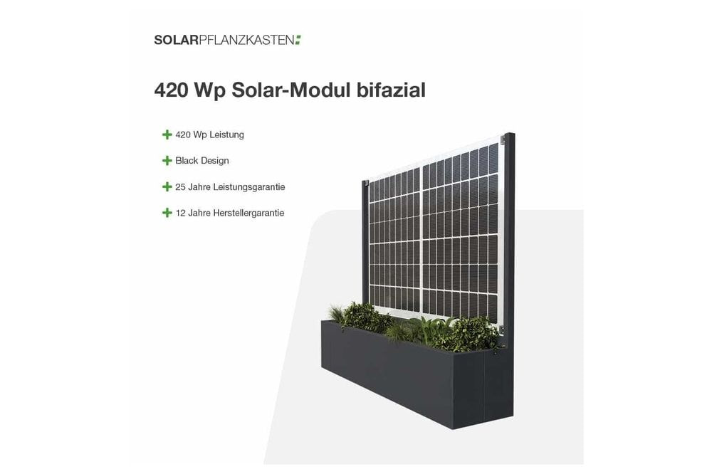Solarpflanzkasten 420/400 Aluminium anthrazit bifazial premium line